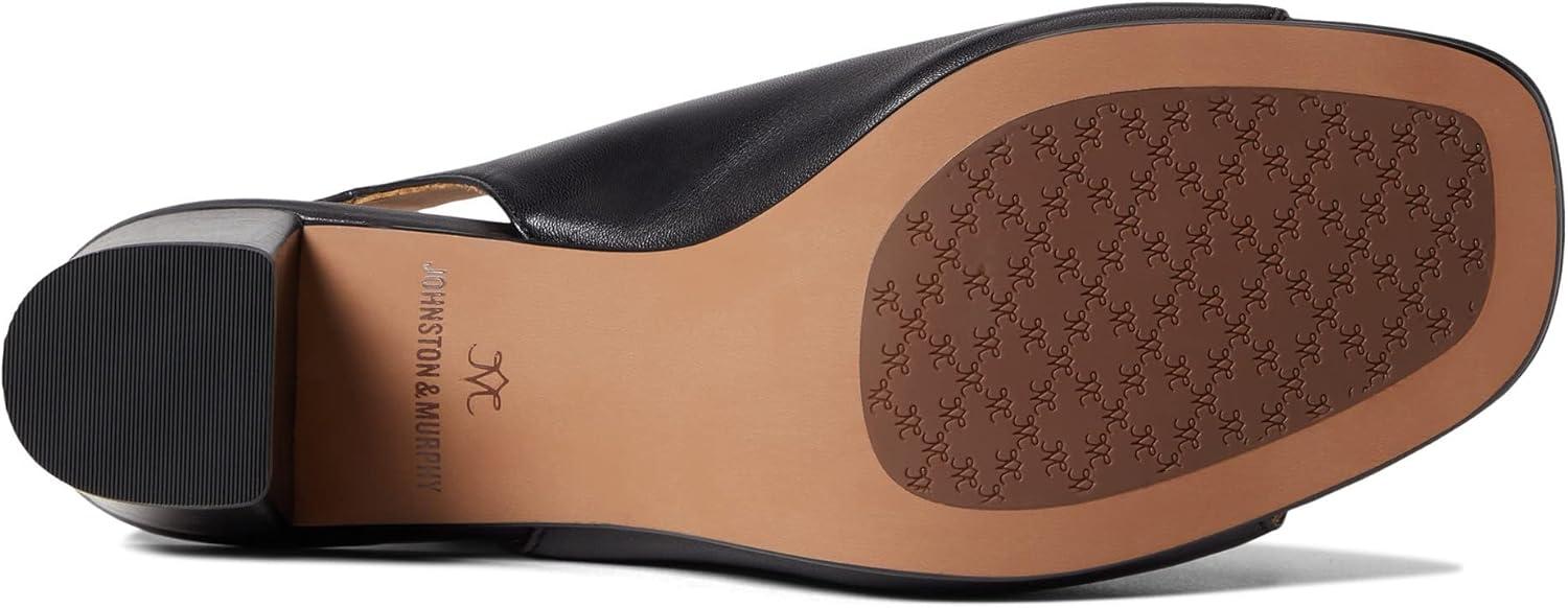 imageJohnston ampamp Murphy Evelyn Open Toe Booties for Women in Leather Hook and Loop Closure Open ToeBlack