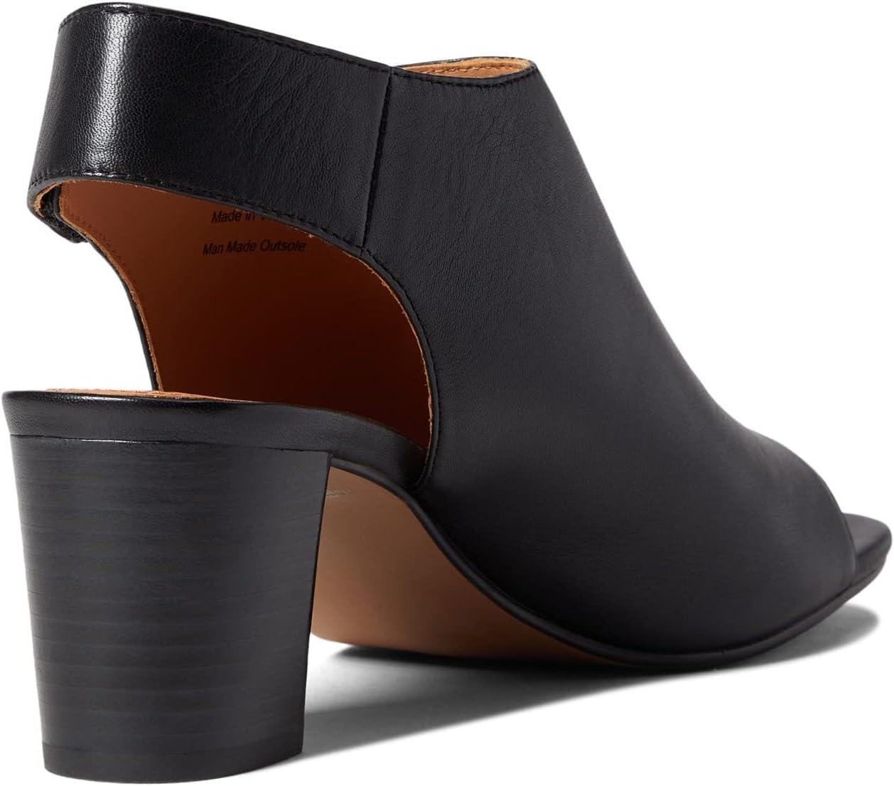 imageJohnston ampamp Murphy Evelyn Open Toe Booties for Women in Leather Hook and Loop Closure Open ToeBlack