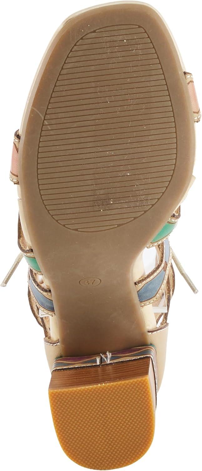 imageSpring Step LArtiste Womens Artdeco SandalBeige Multi