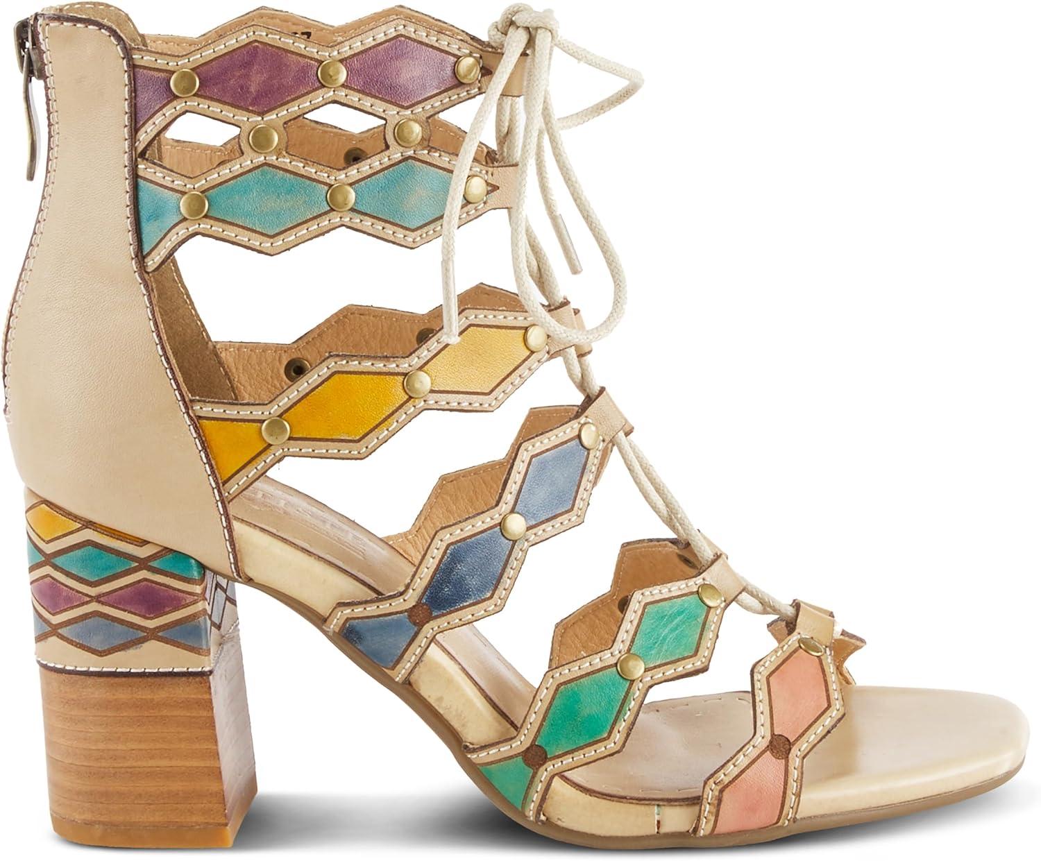 imageSpring Step LArtiste Womens Artdeco SandalBeige Multi