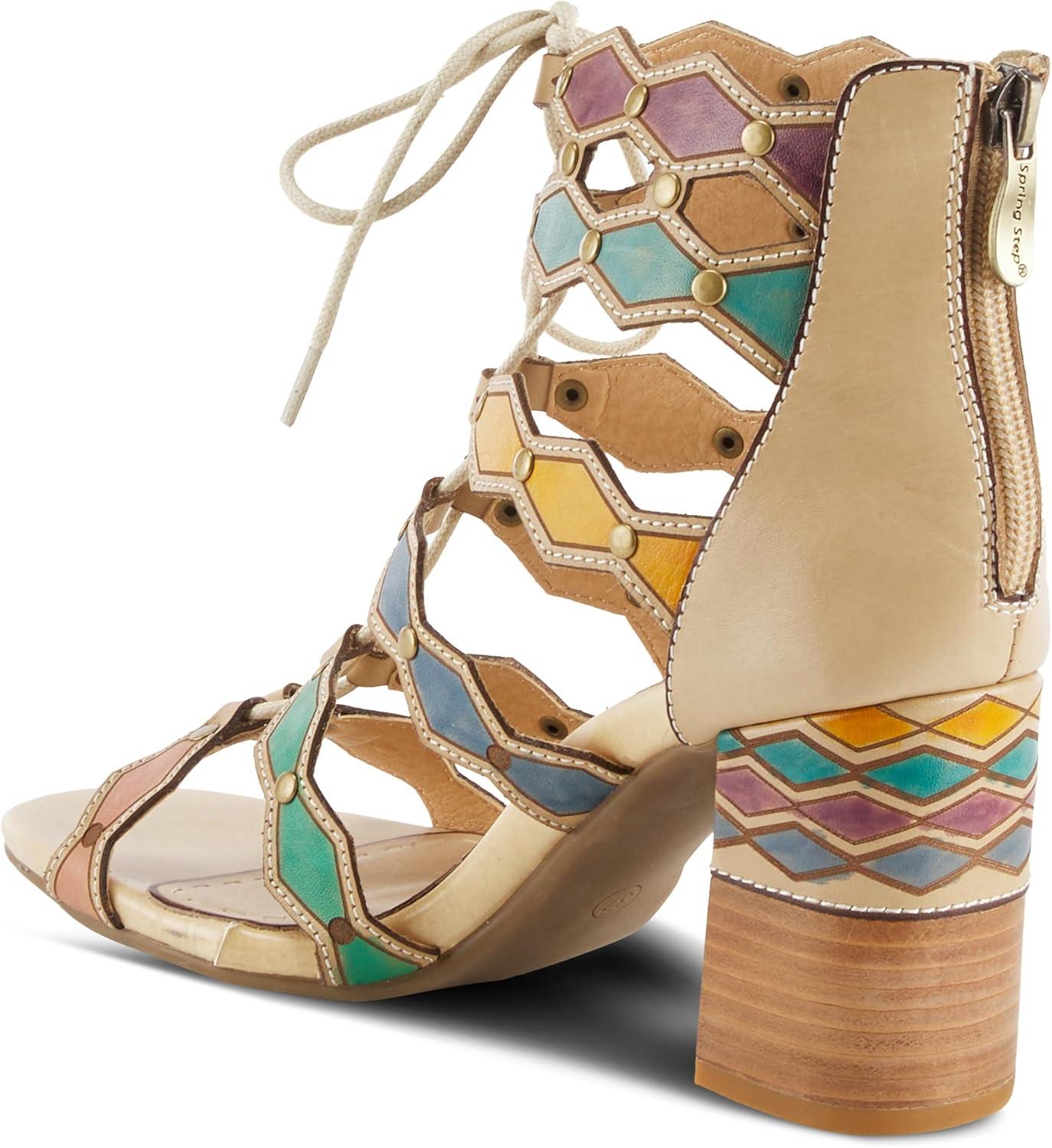 imageSpring Step LArtiste Womens Artdeco SandalBeige Multi
