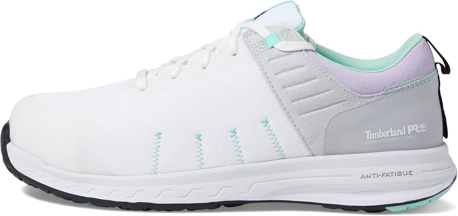 imageTimberland PRO Overdrive Composite Safety Toe Womens Sneakers Laceup Closure AbrasionFreeWhiteLavenderGreen