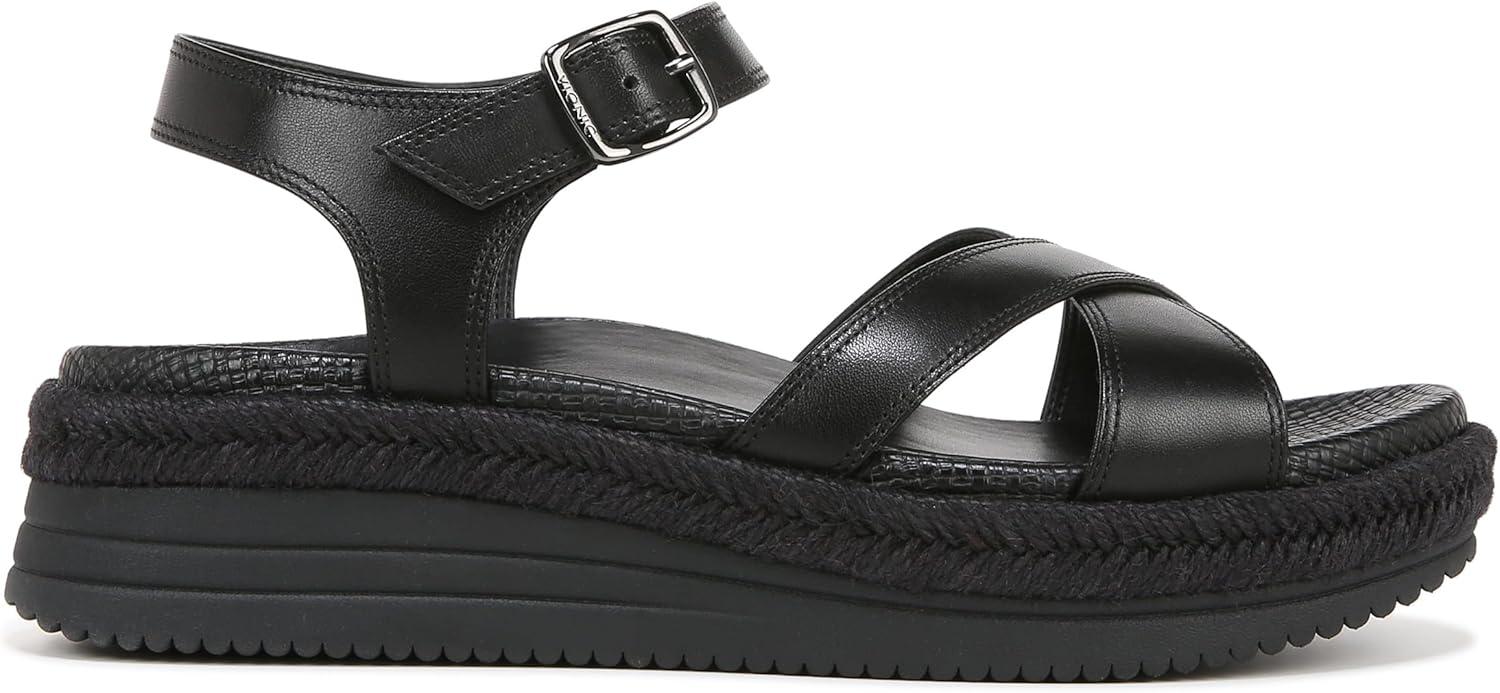 imageVionic womens Mar Strappy SandalsBlack Leather