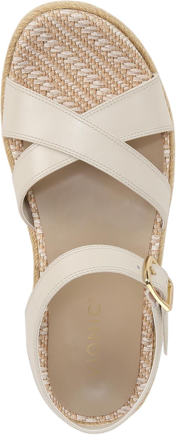 imageVionic womens Mar Strappy SandalsCream White Leather