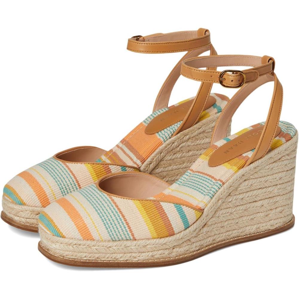 imageCole Haan Womens Cloudfeel Kyra Espadrille Wedges SneakerRiviera Striped CanvasBiscuit Leather