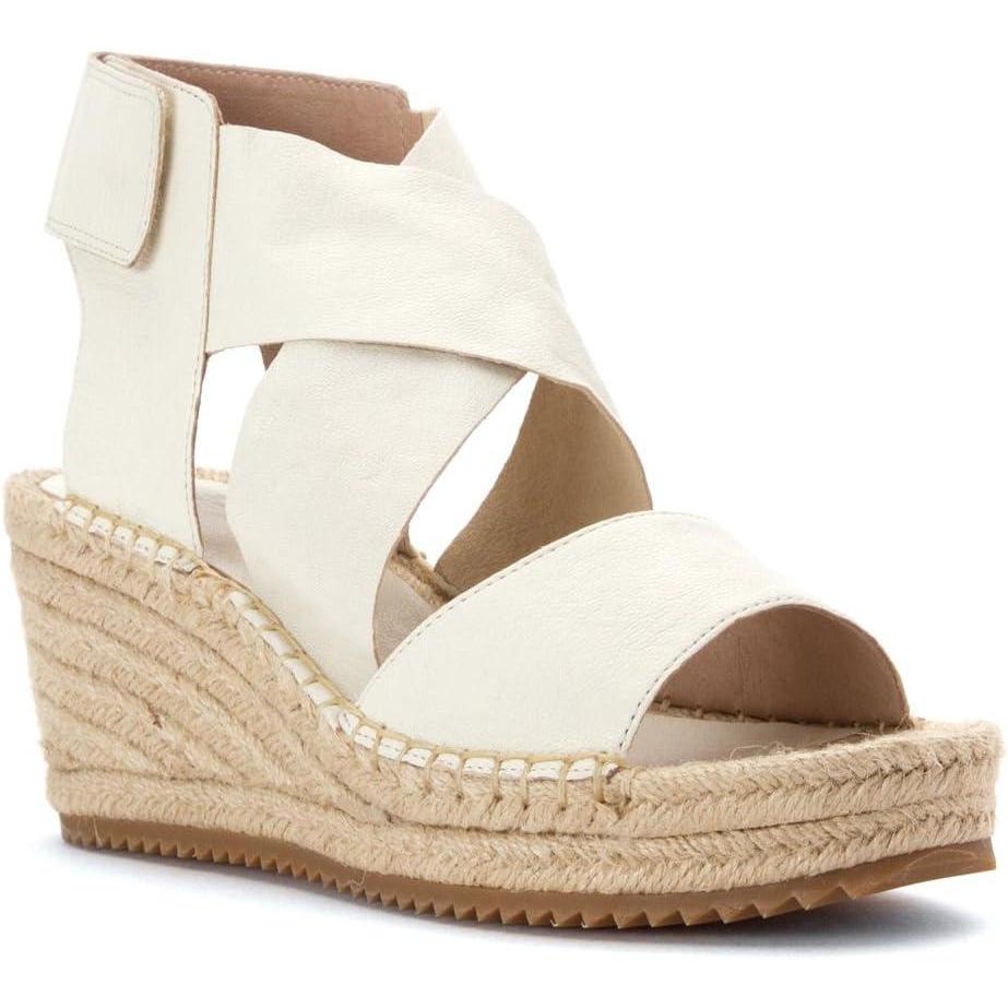 imageEileen Fisher Womens Willow Espadrille Wedge SandalBone Tumbled Leather
