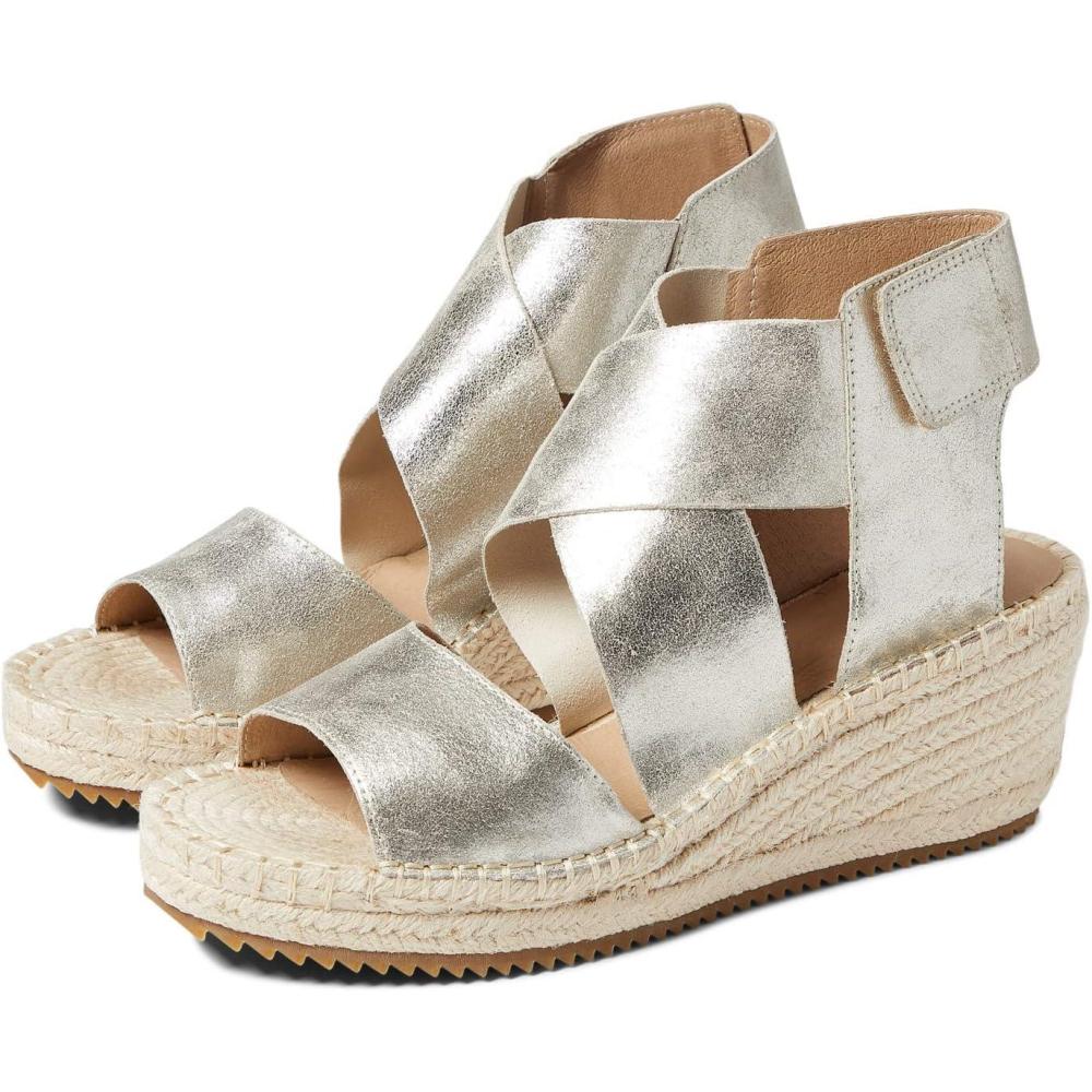 imageEileen Fisher Womens Willow Espadrille Wedge SandalPlatinum Glitter Suede