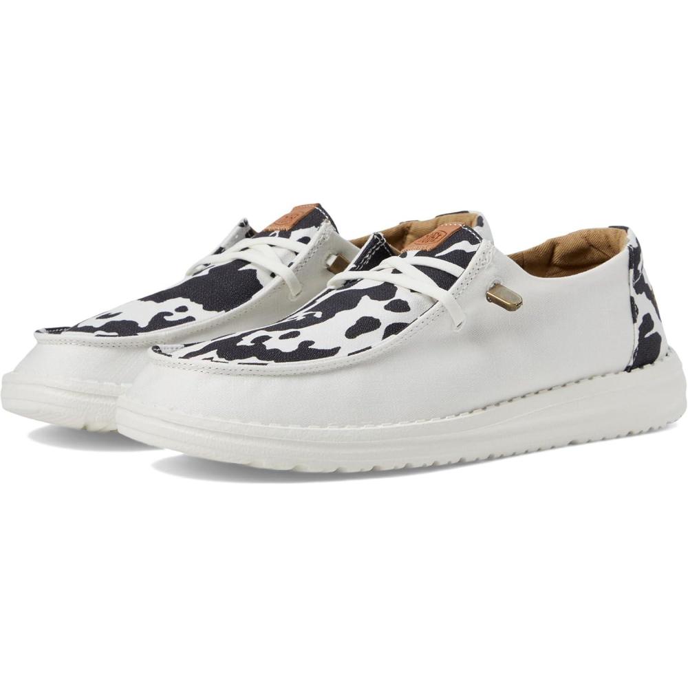 imageHey Dude Womens Wendy AnimalWhiteBlack Cow Print
