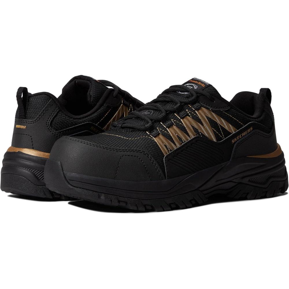 imageSkechers Mens Fannter Comp Toe Industrial and Construction ShoesBlackRose Gold