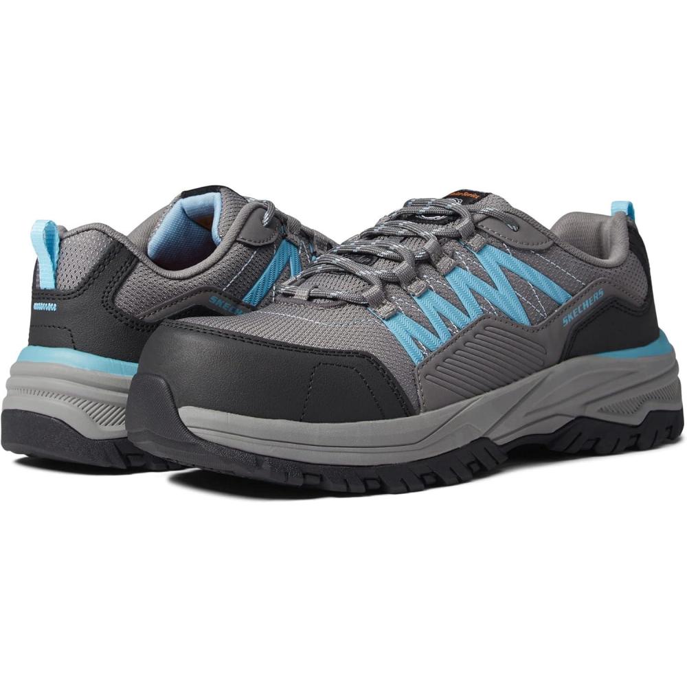 imageSkechers Mens Fannter Comp Toe Industrial and Construction ShoesGrayLight Blue