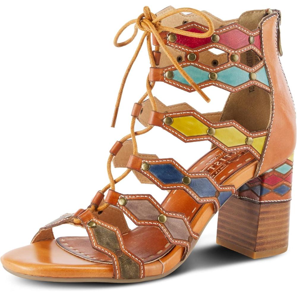 imageSpring Step LArtiste Womens Artdeco SandalCamel Multi