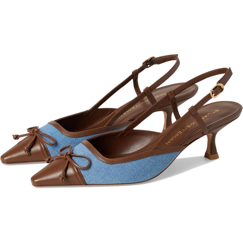 imageStuart Weitzman Womens Kitty Slingback 50 PumpWashedCoffee