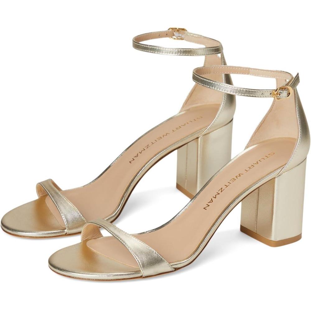 imageStuart Weitzman Womens Nudist Block 75 PumpLight Gold
