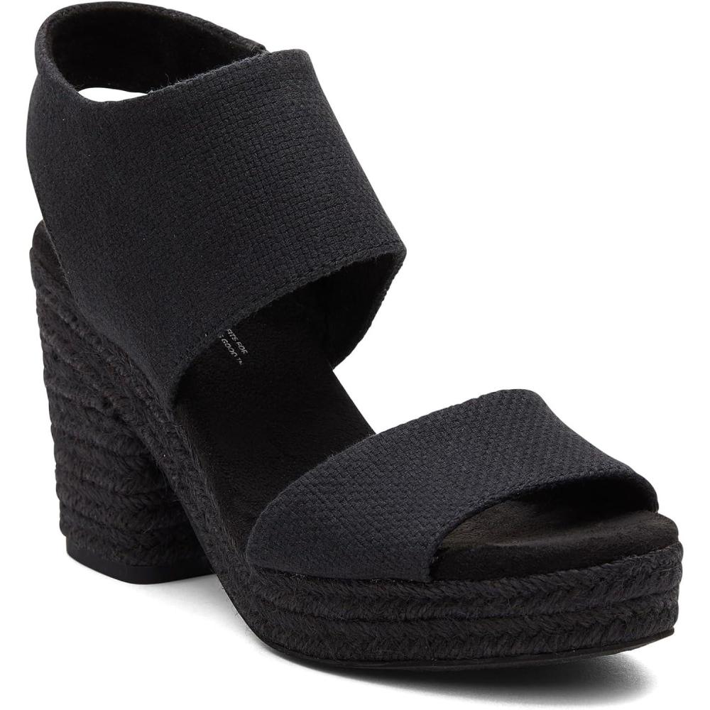 imageTOMS Womens Majorca Platform SandalBlack Basketweave
