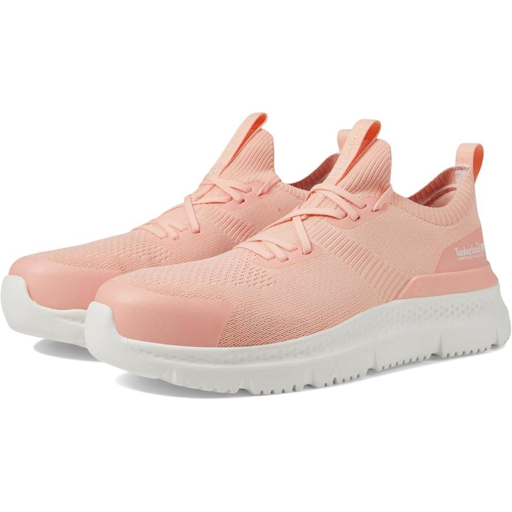 imageTimberland PRO Setra Knit Composite Safety Toe Womens Sneakers Breathable Upper Removable InsolePinkWhite