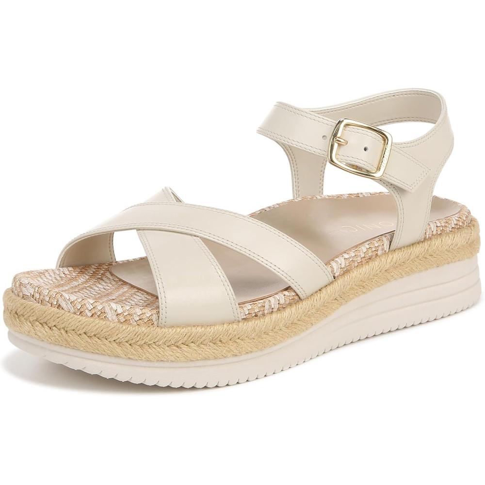 imageVionic womens Mar Strappy SandalsCream White Leather