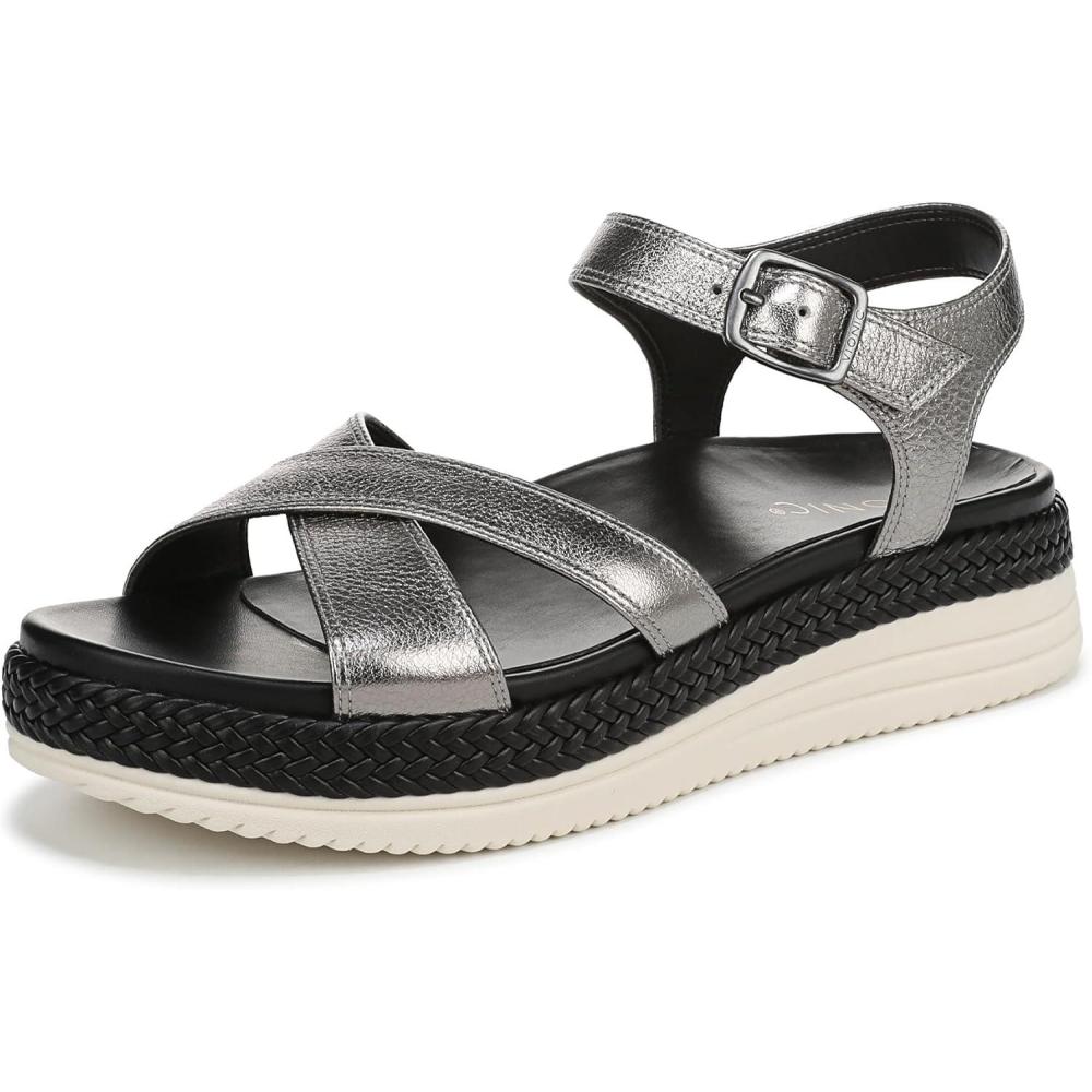 imageVionic womens Mar Strappy SandalsPewter Leather