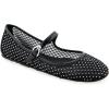 Aerosoles Women’s Mary Jane Ballet Flat(Crystal/Black Mesh Fabric)