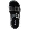 Alegria Women Iza Platform Buckle Leather Double Strap Slide(Black)