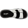 Alegria Women Iza Platform Buckle Leather Double Strap Slide(White)