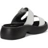Alegria Women Iza Platform Buckle Leather Double Strap Slide(White)