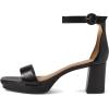 Bernardo® Carla Strap Heels for Women – Leather Upper and Lining – Rubber Sole – Block Heels(Black)