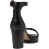 Bernardo® Carla Strap Heels for Women – Leather Upper and Lining – Rubber Sole – Block Heels(Black)