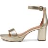 Bernardo® Carla Strap Heels for Women – Leather Upper and Lining – Rubber Sole – Block Heels(Champagne)