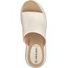 Johnston & Murphy Women’s Colleen Slides, Leather Platform Shoes for Women, Wedge Slide Sandals(Bone)