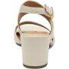 Johnston & Murphy Women’s Everly Asymmetrical Slide Sandals, 2.5” Slip On Heels for Women, Women’s Heeled Sandals(Bone)