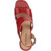 Johnston & Murphy Women’s Everly Asymmetrical Slide Sandals, 2.5” Slip On Heels for Women, Women’s Heeled Sandals(Red)