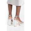 Loeffler Randall Women’s Rivka Leather Knot Platform Sandals(Silver)