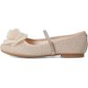 NINA Baby-Girl’s Jory (Little Big Kid) Ballet Flat W/Flower(Natural Sparkle Fabric)
