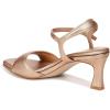 Naturalizer Women’s Grace Ankle Straps Heeled Sandal(Rose Gold Leather)