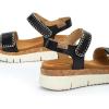 PIKOLINOS Wedge Sandals Leather Palma for Woman(Black)