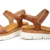 PIKOLINOS Wedge Sandals Leather Palma for Woman(Brandy)