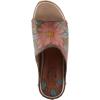 Spring Step L’artiste Teeshirt Women’s Sandals – Handpainted Leather Slides, Retro Floral Design, Cushioned Footbed, Slip-On(Brown Multi)