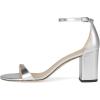 Stuart Weitzman Women’s Nudist Block 75 Pump(Silver)
