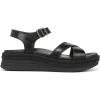 Vionic womens Mar Strappy Sandals(Black Leather)