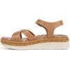 Vionic womens Mar Strappy Sandals(Camel Brown Leather)