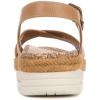 Vionic womens Mar Strappy Sandals(Camel Brown Leather)