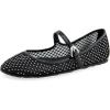 Aerosoles Women’s Mary Jane Ballet Flat(Crystal/Black Mesh Fabric)