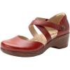 Alegria Womens Savina Leather Wedge – Stylish and Versatile Mary Jane for Endless Support – Enhanced Arch Slip Resistant Platform Ankle Cross Strap Heel for Professionals(Rust)