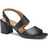 Johnston & Murphy Women’s Everly Asymmetrical Slide Sandals, 2.5” Slip On Heels for Women, Women’s Heeled Sandals(Black)