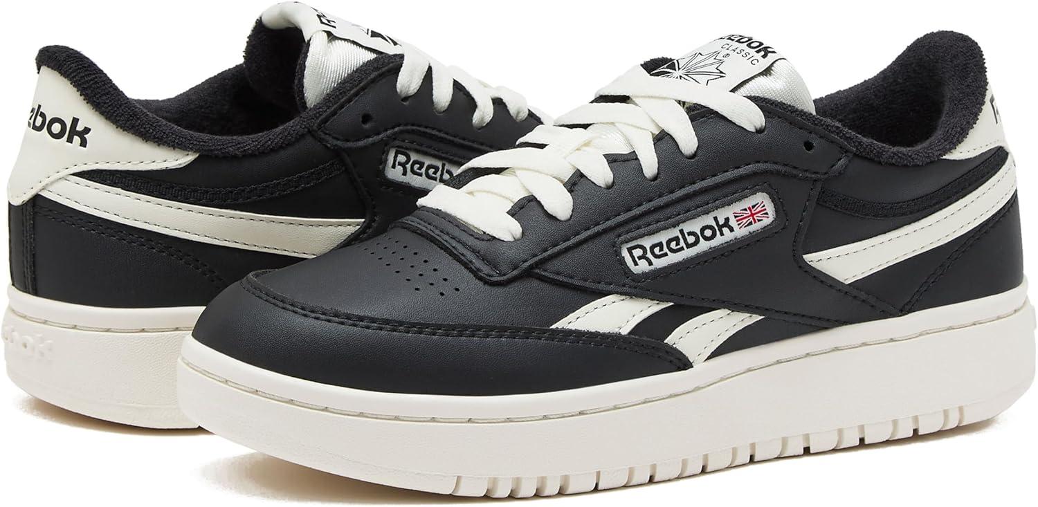 imageReebok Club C Double Revenge Platform Tennis Shoes for Women Fashion Womens SneakersBlackBlackChalk