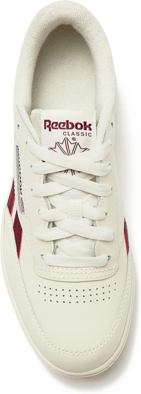 imageReebok Club C Double Revenge Platform Tennis Shoes for Women Fashion Womens SneakersChalk Chalk Classic Burgundy