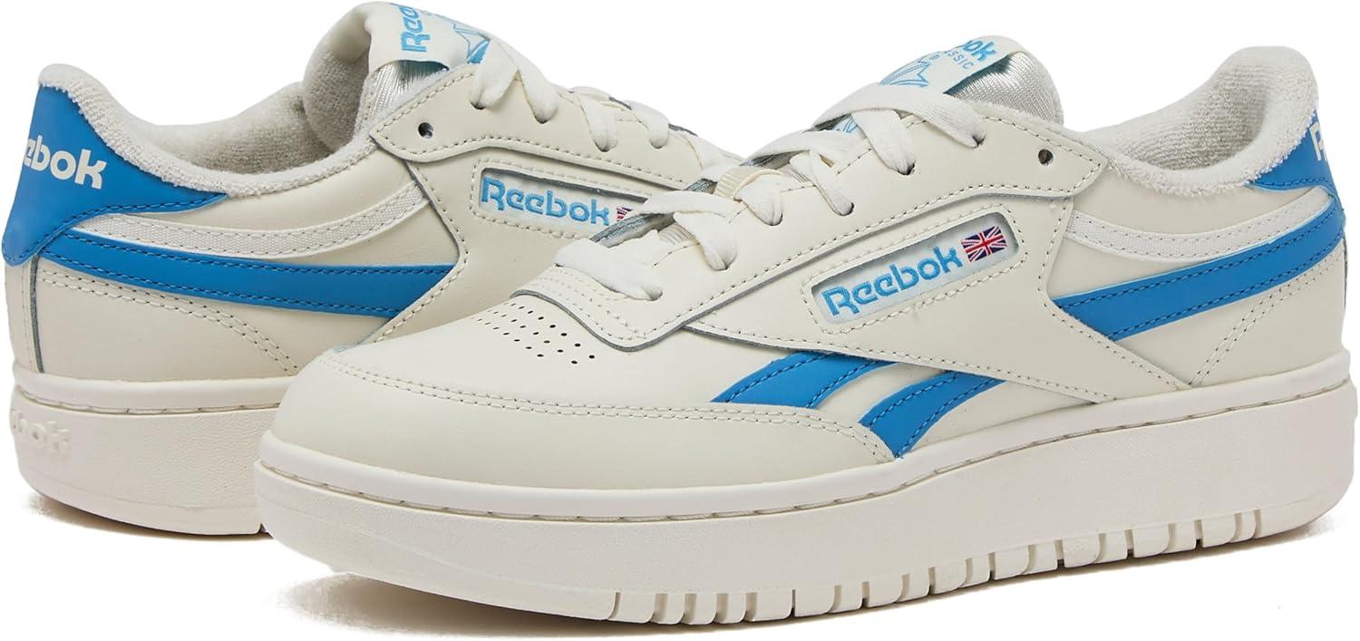 imageReebok Club C Double Revenge Platform Tennis Shoes for Women Fashion Womens SneakersChalk Chalk Essential Blue