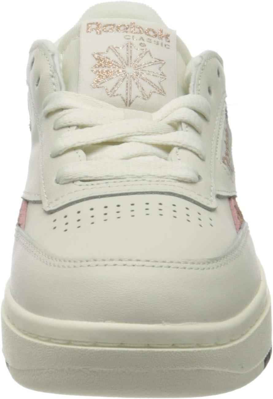 imageReebok Club C Double Revenge Platform Tennis Shoes for Women Fashion Womens SneakersChalk Rose Gold Black