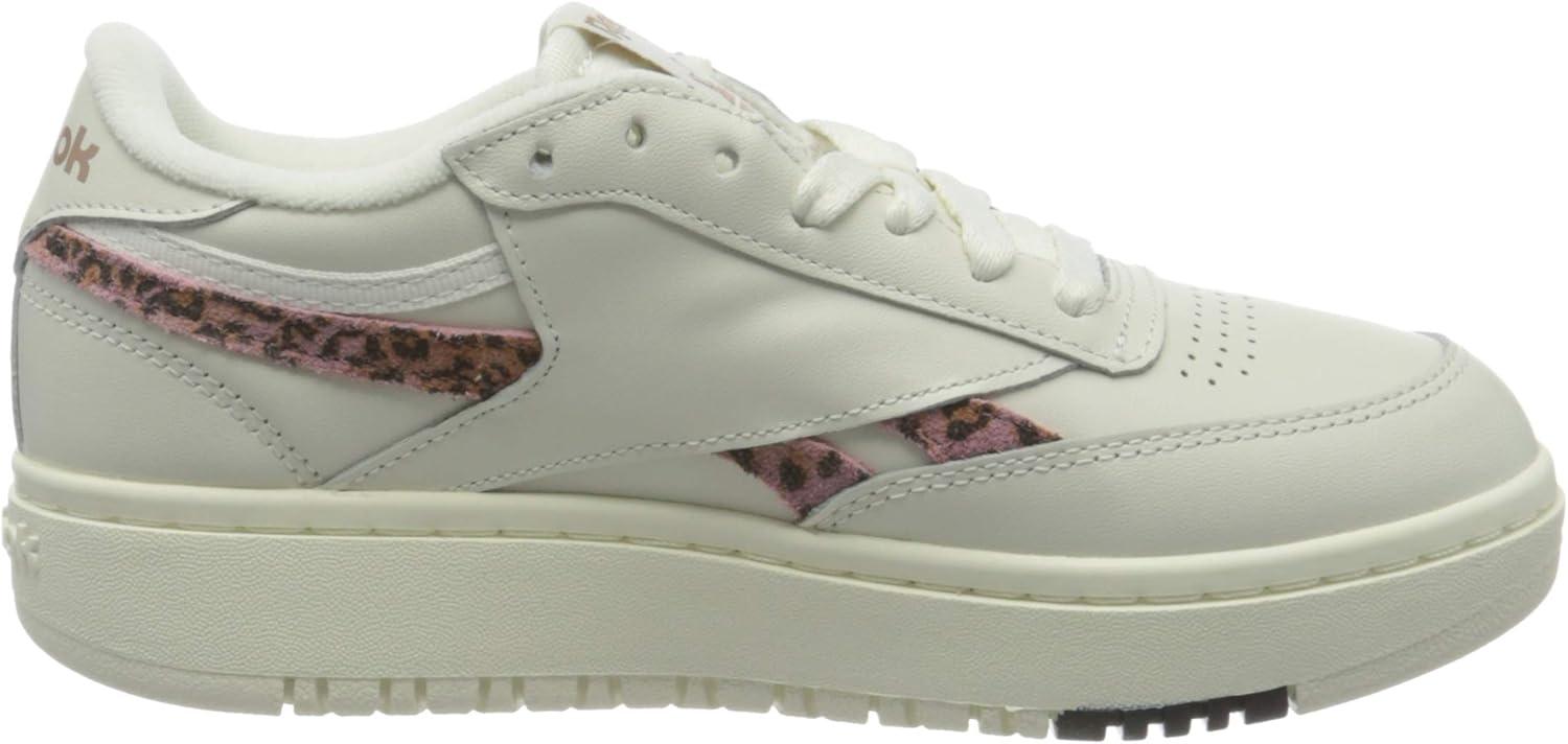 imageReebok Club C Double Revenge Platform Tennis Shoes for Women Fashion Womens SneakersChalk Rose Gold Black