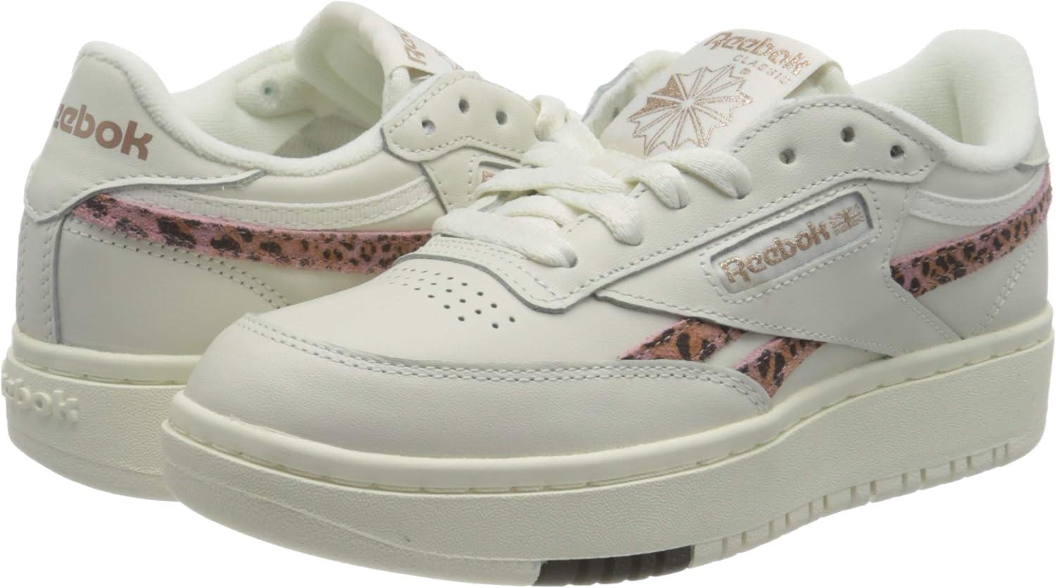 imageReebok Club C Double Revenge Platform Tennis Shoes for Women Fashion Womens SneakersChalk Rose Gold Black